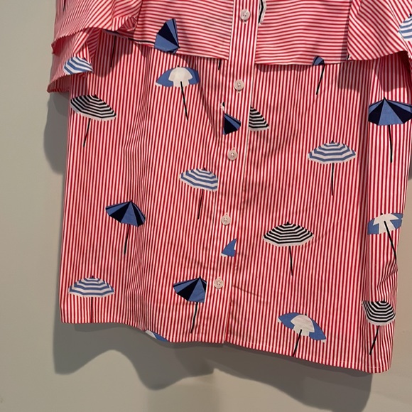 Draper James Summer Umbrella Nellie Cold Shoulder Top Size 4 - Picture 5 of 9
